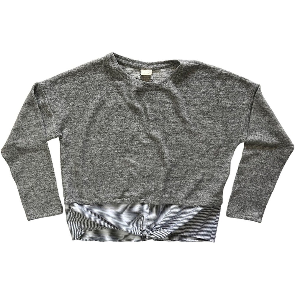 Zara Girls Casual Collection Heather Gray Fleece Shirt w/Layered Faux Blouse - Picture 9 of 9